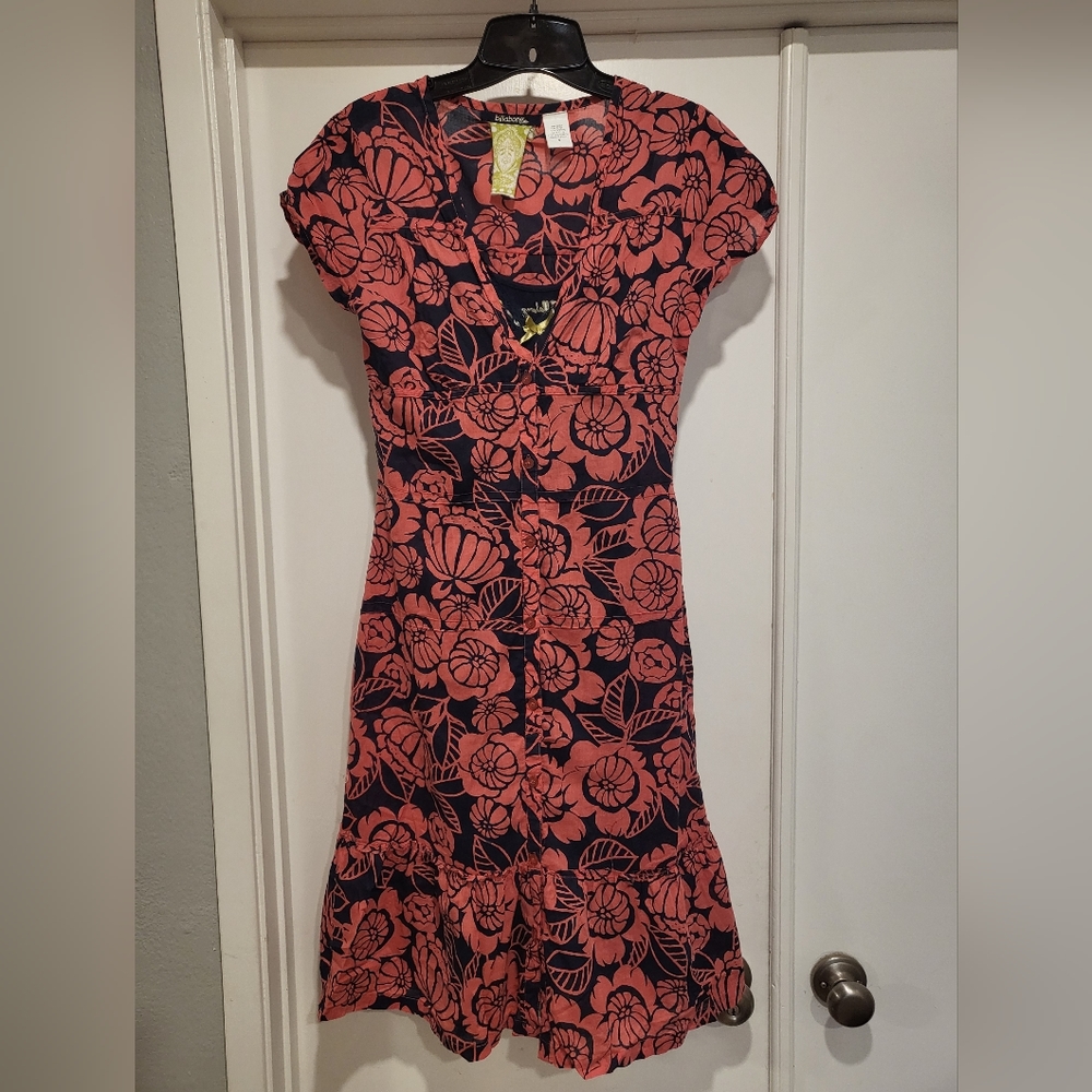 Billabong 2 Piece Short Sleeve Ruffle Bottom Button-Up Picnic Dress - Size Small